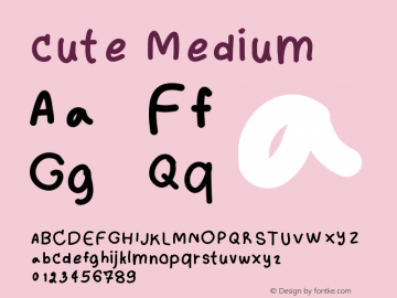 cute Version 001.000 Font Sample