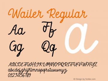 Wailer Version 1.000 Font Sample