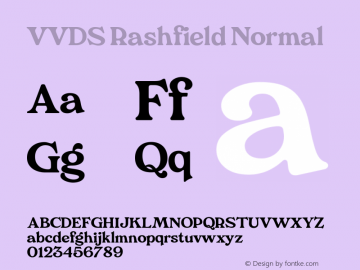 VVDS Rashfield Normal Version 1.000 Font Sample
