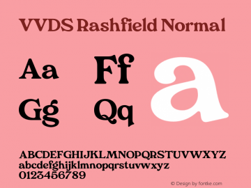 VVDS Rashfield Normal Version 1.000;hotconv 1.0.109;makeotfexe 2.5.65596图片样张