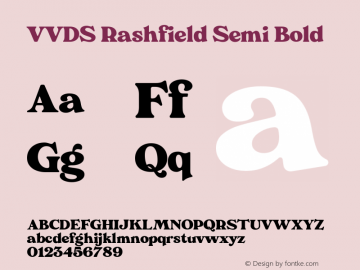 VVDS Rashfield Semi Bold Version 1.000 Font Sample
