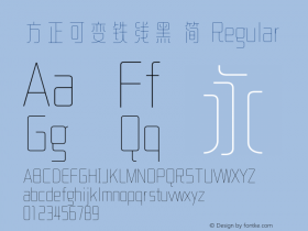 方正可变铁线黑 简 Version 1.01 Font Sample