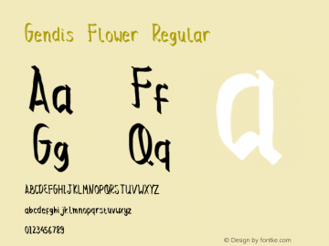 Gendis Flower 1.0 Font Sample