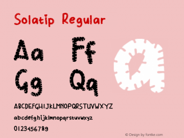 Solatip 1.0 Font Sample