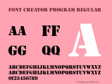 Font Creator Program Version 001.005 June 29, 1994图片样张
