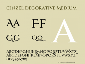Cinzel Decorative Medium Version 1.001;hotconv 1.0.109;makeotfexe 2.5.65596 Font Sample