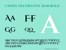 Cinzel Decorative Semi Bold Version 1.001;hotconv 1.0.109;makeotfexe 2.5.65596图片样张