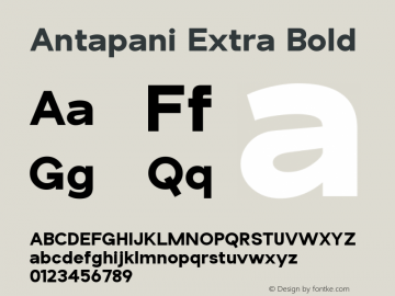 Antapani Extra Bold 1.000 Font Sample