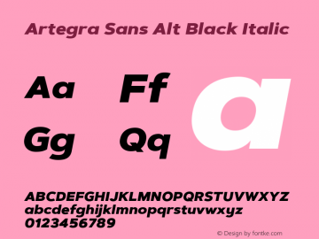 Artegra Sans Alt Black Italic 1.006图片样张