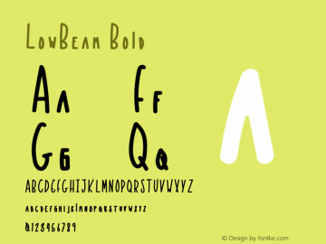 LowBeam Bold Version 1.002;Fontself Maker 3.4.0 Font Sample