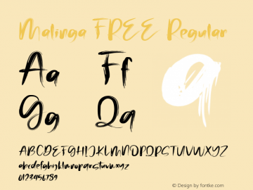 Malinga FREE Version 1.000 Font Sample