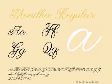 Monitha Version 1.00;October 30, 2020;FontCreator 11.5.0.2422 64-bit图片样张