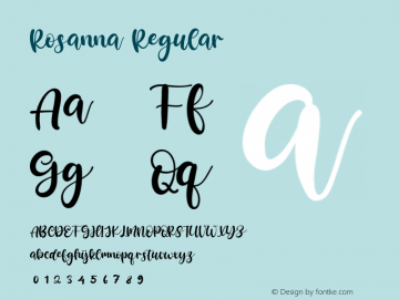 Rosanna Version 1.00;October 16, 2020;FontCreator 12.0.0.2563 64-bit Font Sample