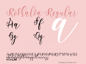 Roshalia Version 1.00;October 29, 2020;FontCreator 11.5.0.2430 64-bit Font Sample