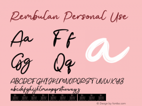 Rembulan Personal Use Version 1.001;Fontself Maker 3.5.3 Font Sample