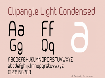Clipangle Light Condensed Version 2.000 Font Sample
