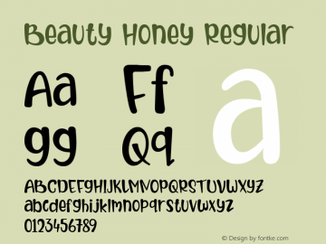 Beauty Honey Version 1.00;October 22, 2020;FontCreator 13.0.0.2683 64-bit Font Sample