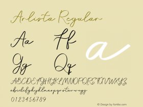 Arlista Version 1.000 Font Sample