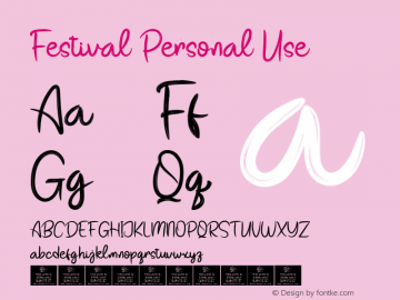 FestivalPersonalUse Version 1.001;Fontself Maker 3.5.3图片样张
