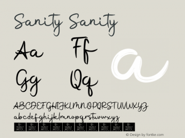SanitySanity Version 1.001;Fontself Maker 3.5.3 Font Sample