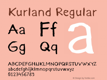 Kurland 0.20 Font Sample