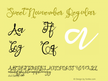 Sweet Nowvember Version 1.00;November 3, 2020;FontCreator 11.5.0.2430 64-bit Font Sample