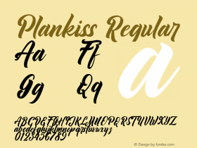 Plankiss Version 1.00;December 17, 2020;FontCreator 12.0.0.2567 64-bit图片样张