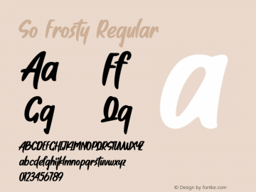 So Frosty Version 1.00;January 8, 2021;FontCreator 12.0.0.2567 64-bit图片样张