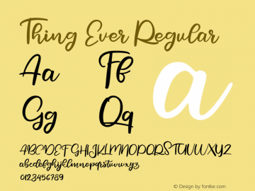 Thing Ever Version 1.000 Font Sample