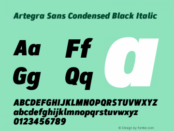 Artegra Sans Condensed Black Italic 1.006图片样张