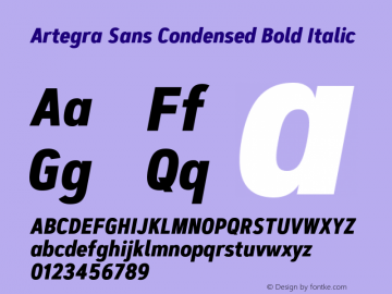 Artegra Sans Condensed Bold Italic 1.006图片样张