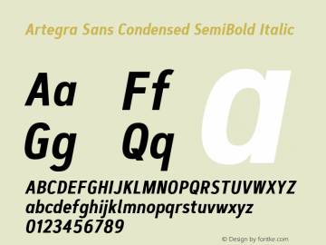 Artegra Sans Condensed SemiBold Italic 1.006图片样张