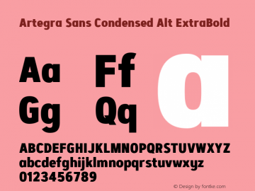 Artegra Sans Condensed Alt ExtraBold 1.006 Font Sample