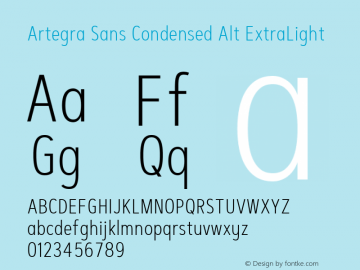 Artegra Sans Condensed Alt ExtraLight 1.006 Font Sample
