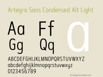 Artegra Sans Condensed Alt Light 1.006 Font Sample