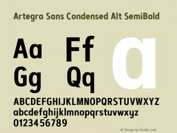 Artegra Sans Condensed Alt SemiBold 1.006图片样张