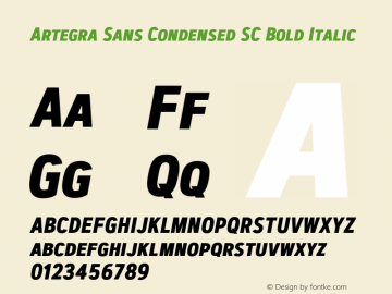 Artegra Sans Condensed SC Bold Italic 1.003图片样张