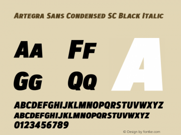 Artegra Sans Condensed SC Black Italic 1.003 Font Sample