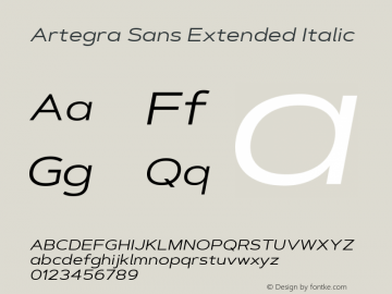 Artegra Sans Extended Italic 1.006 Font Sample