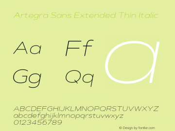 Artegra Sans Extended Thin Italic 1.006图片样张