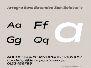 Artegra Sans Extended SemiBold Italic 1.006图片样张