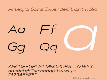 Artegra Sans Extended Light Italic 1.006图片样张