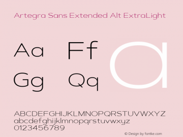 Artegra Sans Extended Alt ExtraLight 1.006 Font Sample