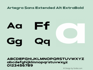 Artegra Sans Extended Alt ExtraBold 1.006 Font Sample