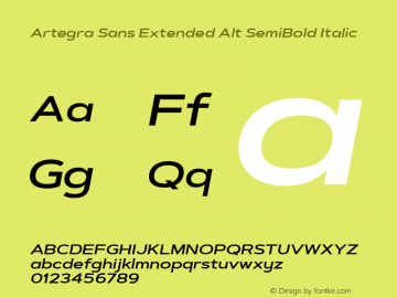 Artegra Sans Extended Alt SemiBold Italic 1.006图片样张