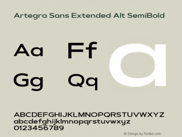 Artegra Sans Extended Alt SemiBold 1.006 Font Sample