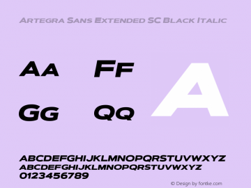 Artegra Sans Extended SC Black Italic 1.006 Font Sample
