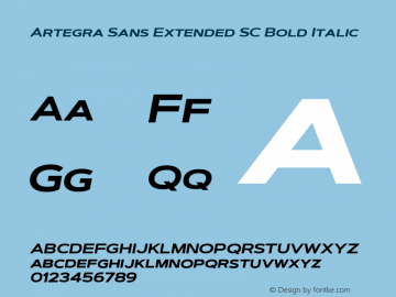 Artegra Sans Extended SC Bold Italic 1.006 Font Sample