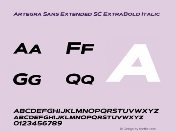 Artegra Sans Extended SC ExtraBold Italic 1.006 Font Sample