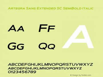Artegra Sans Extended SC SemiBold Italic 1.006 Font Sample